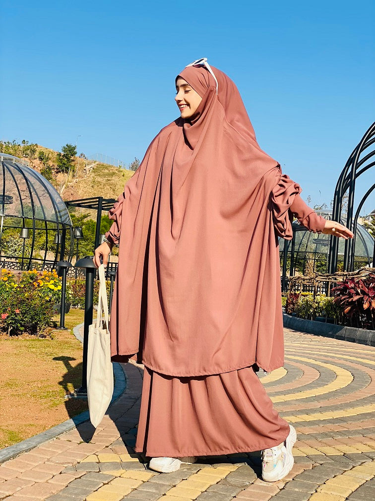 3 PEICE JILBAB, SKIRT AND NIQAB (BUTTON SLEEVES)