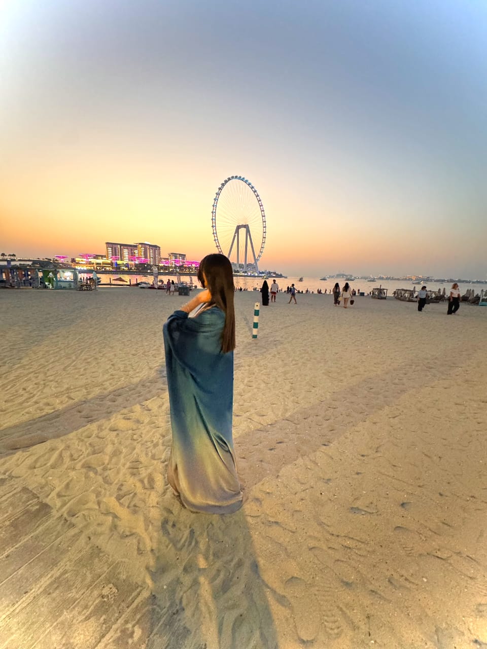 DOUBLE TONE ABAYA SET - SERENE BLUE